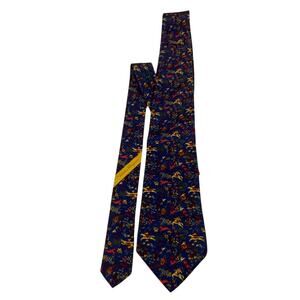 Salvatore Ferragamo vintage "animal hunting" silk tie.